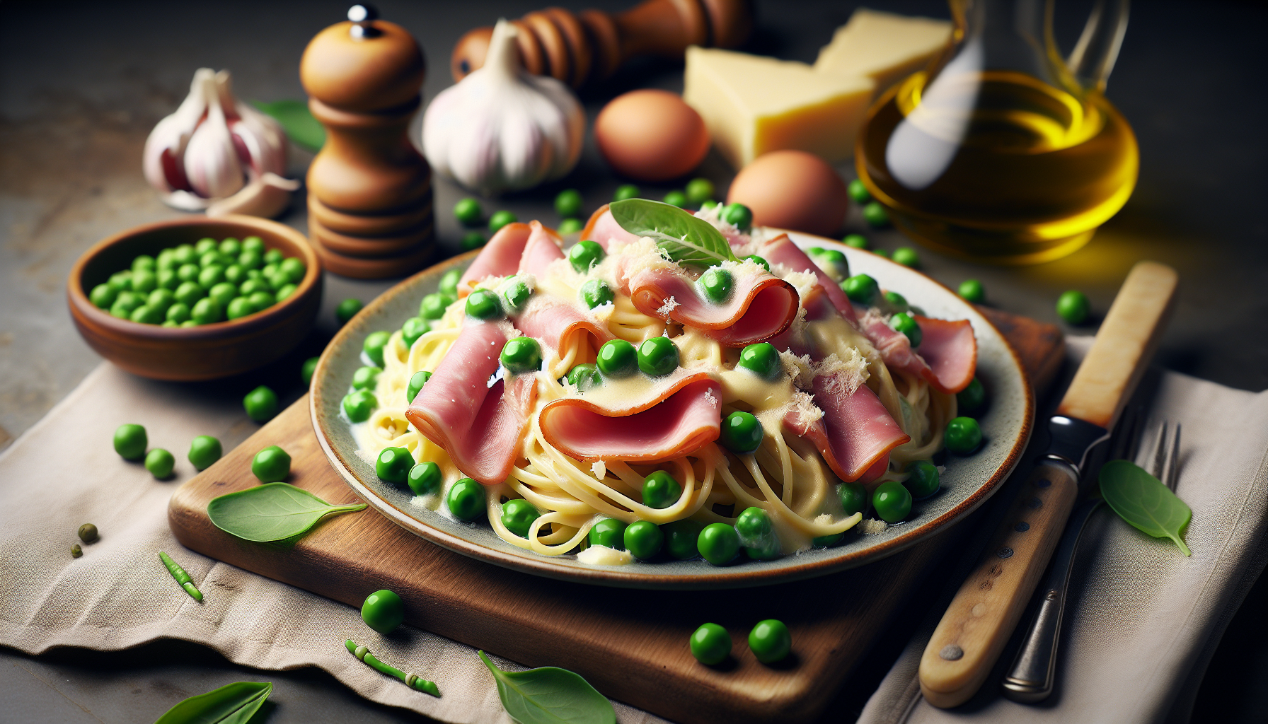 pasta panna prosciutto e piselli